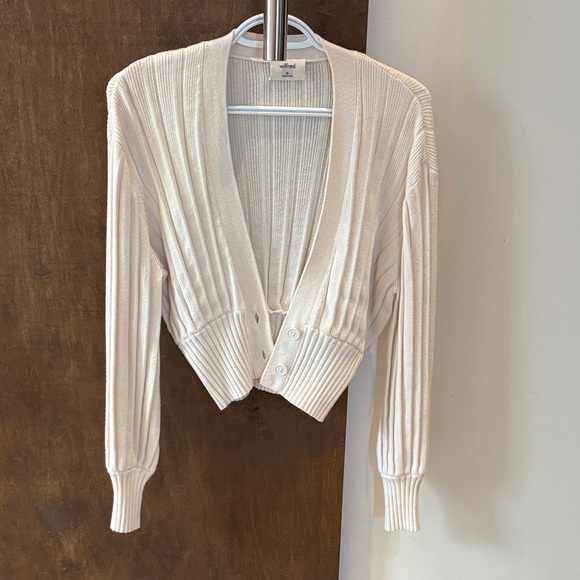 Wilfred Tops - Wilfred Ivory Ribbed Knit Cardigan